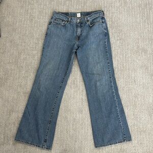 Vintage 90s Lucky Brand low rise flare dungarees light wash 100% cotton